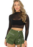 Women Sexy Solid Long Sleeve Top
