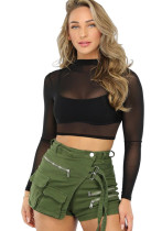 Women Sexy Solid Long Sleeve Top