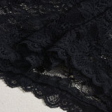 Women Summer Crop Backless See-Through Lace Halter Neck Top