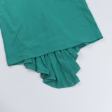 Women Backless Gathered Suspender Bodycon Casual Holidays Dress