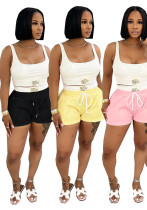 Women Summer Two Piece Set Solid Sports Tank Top and Shorts Two Piece Set