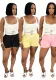 Women Summer Two Piece Set Solid Sports Tank Top and Shorts Two Piece Set