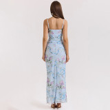 Women Suspender Sexy lace flower dress