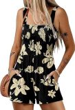 Women's summer quare neck sleeveless loose beach Holidays Casual pleated jumpsuit