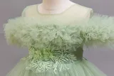 Girls' Floral Puff Tulle Princess Dress