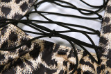 Summer fashion sexy leopard print high waist slim Strap Dress