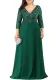 Wedding dress Chic women Plus Size V neck shiny long sleeve cocktail evening dress（Processing time need 3-6 days）