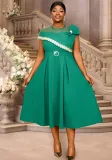 Plus Size Beaded Lace Elegant Slim Fit cocktail party a-line dresses