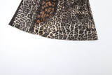 Summer fashion sexy leopard print high waist slim Strap Dress