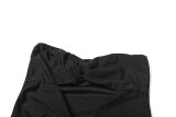 Women's Spring Summer Style Solid Color Sexy Low Back Strapless Hollow Slim Long Dress