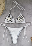 Sexy Lace-Up Knitting Two Pieces bikini Pants Three-Piece women swimsuit
