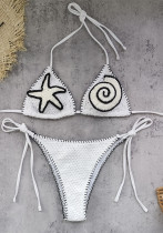 Sexy Lace-Up Knitting Two Pieces bikini Pants Three-Piece women swimsuit