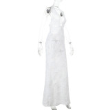Women Summer Strapless Halter Neck Beach Holidays Dress