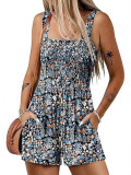 Women's summer quare neck sleeveless loose beach Holidays Casual pleated jumpsuit
