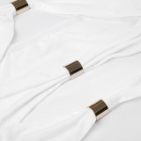 Summer sexy women Holidays metal Patchwork hollow Halter Neck slim short dress