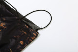 Summer fashion sexy leopard print high waist slim Strap Dress