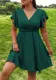 Plus Size Women's Summer V-neck Solid color Casual Dress