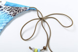 Women Spring Summer Sexy Print Tie Bikini Three-Piece