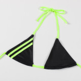 Summer women's clothing sexy Two Pieces swimsuit color matching swim trunks bikini suit