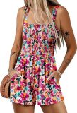 Women's summer quare neck sleeveless loose beach Holidays Casual pleated jumpsuit