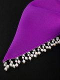 Square neck beaded sleeve high waist a-line Formal Party cocktail Plus Size dress