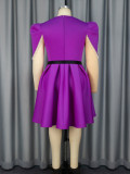 Square neck beaded sleeve high waist a-line Formal Party cocktail Plus Size dress