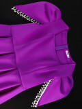 Square neck beaded sleeve high waist a-line Formal Party cocktail Plus Size dress