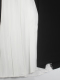 Women's Fashion Elegance Women's Round Neck Sleeveless Pleated Patchwork Plus Size Dress