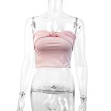 Women Summer Sexy Strapless Crop Top