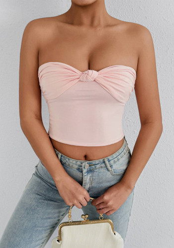 Women Summer Sexy Strapless Crop Top