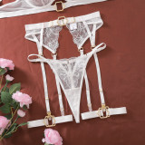 Women bra embroidery meshSexy Lingerie five-piece set with steel ring