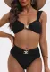Wide Strap Solid Color Sexy Bikini Two-Piece Swimsuit