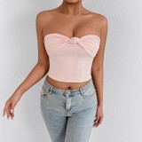 Women Summer Sexy Strapless Crop Top