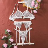Women bra embroidery meshSexy Lingerie five-piece set with steel ring