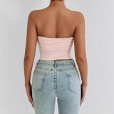 Women Summer Sexy Strapless Crop Top