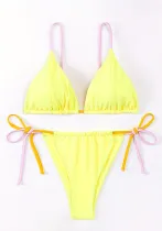 Sexy Beach Solid Color Two-Piece Bikini Swimsuit for Women