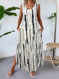 Women Summer Printed Sleeveless Split Sundress