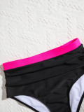 Color-Matching Halter Neck High-Waist Sexy Bikini Two-Piece Swimsuit for Women