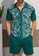 Men's Summer Knitting Polo Top and Shorts Two Piece