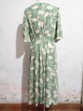Women Cotton Printed V-Neck Short Sleeve Bohemian Holidays Beach Dress