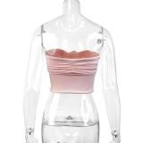 Women Summer Sexy Strapless Crop Top