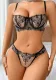 Women bra floral embroidery See-Through Mesh splicing Sexy LingerieTwo Piece with underwire