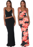 Women Spring Sexy Suspender Crop Top and Bodycon Skirt Two-Piece Set