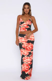 Women Spring Sexy Suspender Crop Top and Bodycon Skirt Two-Piece Set
