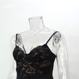 Women summer lace sexy suspender fishtail dress