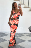 Women Spring Sexy Suspender Crop Top and Bodycon Skirt Two-Piece Set