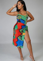 Women Beach Print One-piece Swimwear