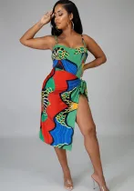 Women Beach Print One-piece Swimwear