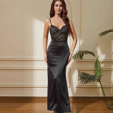 Women summer lace sexy suspender fishtail dress