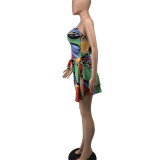 Women Beach Print One-piece Swimwear